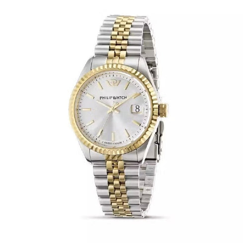 Philip Watch R8253107012 Orologio da uomo Caribe - 39 mm, quadrante argento, acciaio bicolore