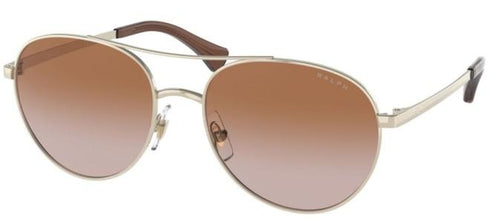 Lunettes de soleil Ralph by Ralph Lauren RA4135 9116/13 pour femme - monture or pâle brillant, verres marron dégradés