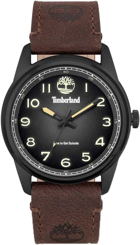 TIMBERLANDTimberland TDWGA2152104 Northbridge Men's Watch – 45mm Black Stainless Steel Case, Brown Leather Strap, Black Dial, Quartz Movement, 5 ATM Water ResistanceWATCHESEcecile