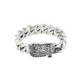 GUCCIGucci YBA476810001 Men's Sterling Silver Ring – Tiger Engraved, Vintage FinishJEWELRYEcecile