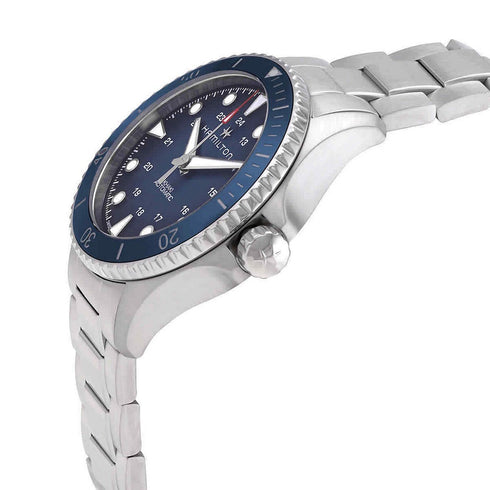Hamilton Khaki Navy Scuba Auto H82505140 - 43mm Acero inoxidable, Esfera azul, Bisel cerámico