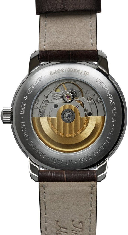 ZEPPELINZeppelin Friedrichshafen Automatic Open Heart 8566 - 4 Men's Watch - Silver Dial, Black Leather StrapWATCHESEcecile