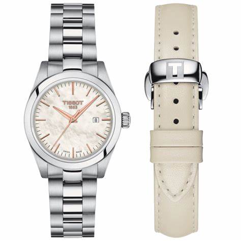Reloj Tissot T-My Lady Mujer - Esfera nacarada, brazalete acero, correa extra piel