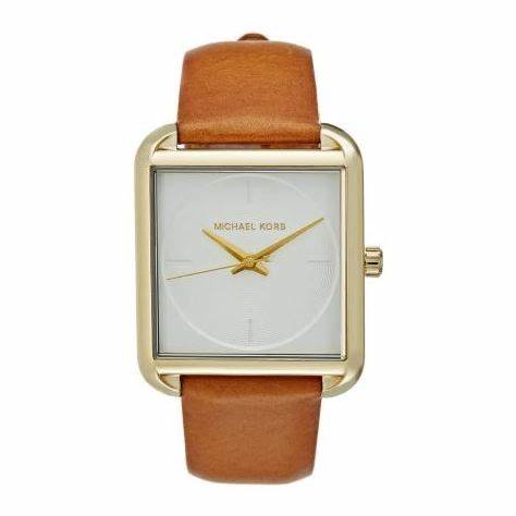 MICHAEL KORSMichael Kors Lake MK2584 Women's Watch - Gold - Tone, White Dial, Brown Leather StrapWATCHESEcecile