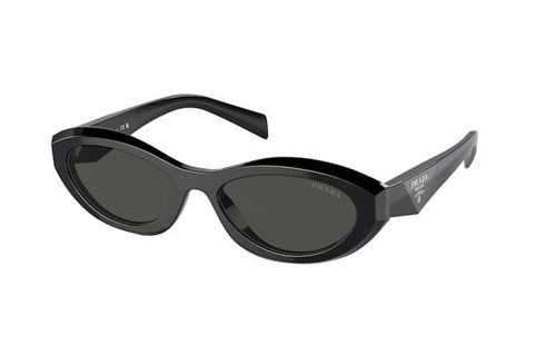 PRADAPrada PR 26ZS 16K08Z Women's Irregular Cat - Eye Sunglasses – 55 mm Dark Grey Lens, Black Acetate, UV400EYEWEAREcecile