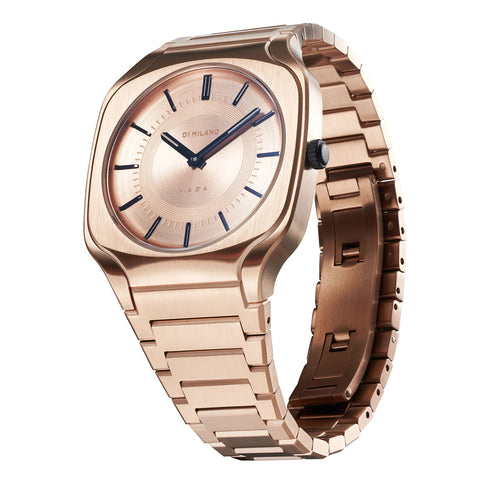 D1 Milano Square Champagne SQBJ04 Unisex-Uhr - Champagner PVD-Edelstahl, 37 mm