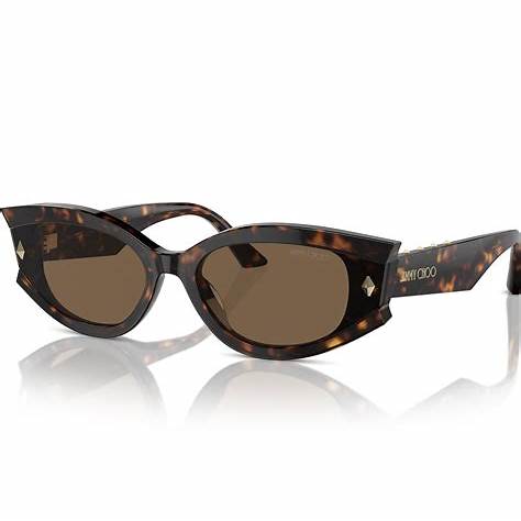 Jimmy Choo JC 5015U Damen-Sonnenbrille - 62mm, Rahmen in Havanna mit dunkelbraunen Gläsern