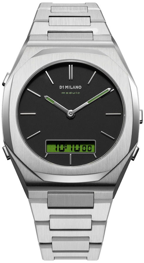 D1 MILANOD1 Milano Module 366 D1 - DGBJ01 Men's Watch - Silver Stainless Steel, Black Analog - Digital DialWATCHESEcecile