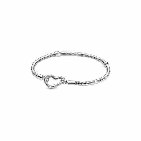 PANDORAPandora Moments Heart Closure Snake Chain Bracelet 599539C00 - 19 - Sterling Silver, 19cmBIJOUXEcecile