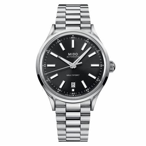 Mido Multifort Powerwind M040.407.11.061.00 Montre automatique pour hommes - cadran noir, bracelet en acier inoxydable