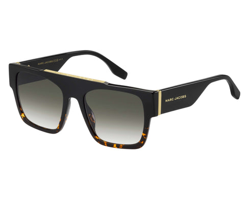 Occhiali da sole Marc Jacobs MARC 757/S WR7/9K - Montatura tartarugata nera, lenti verdi sfumate