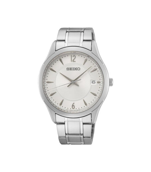 Seiko SUR417P1 Men's Watch – Stainless Steel, White Dial, 39mm
