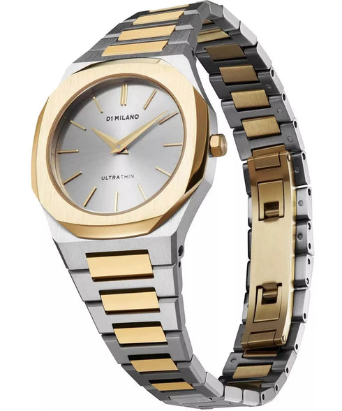 D1 Milano D1-UTBL34 Ultraflache Armbanduhr - 30mm Bicolor Stahl, Saphirglas