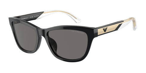 Emporio Armani EA4227U 501787 Women's Sunglasses - Shiny Black Frame, Dark Gray Polarized Lenses