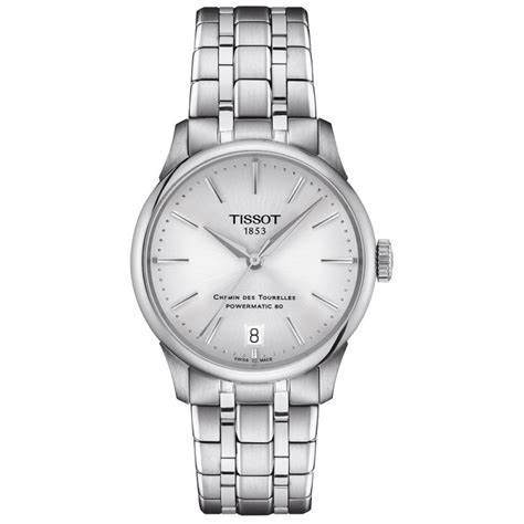 TISSOTTissot Chemin des Tourelles Powermatic 80 Women's Watch T1392071103100 - 34mm Stainless Steel, Silver DialWATCHESEcecile