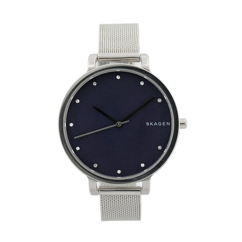 Skagen Dänemark SKW2582 Hagen Damenuhr - blaues Zifferblatt, silbernes Meshband, 34mm