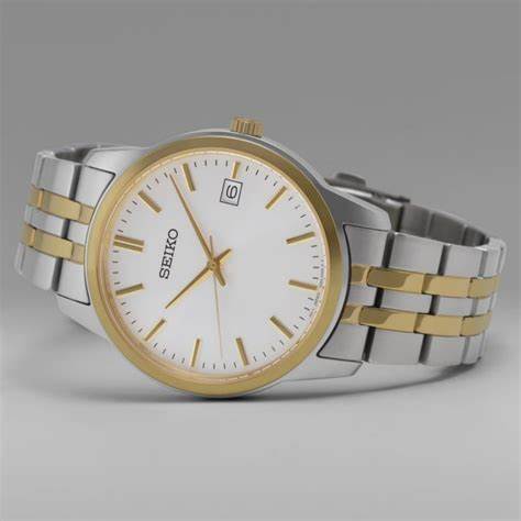 SEIKOSeiko SUR402P1 Men's Quartz Watch - White Dial, Two - Tone Stainless Steel BraceletWATCHESEcecile