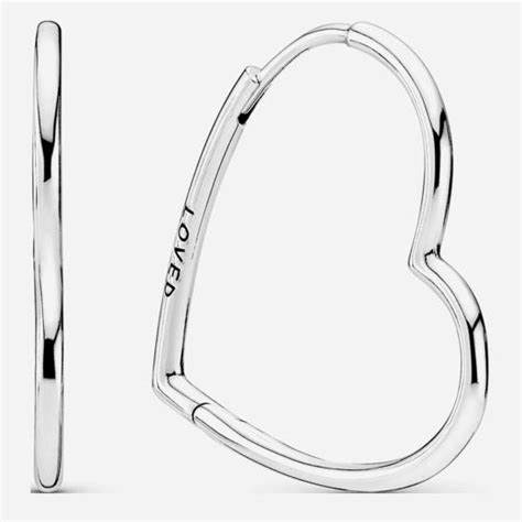 PANDORAPandora Asymmetrical Heart Hoop Earrings 297822 - Sterling Silver, 30mmBIJOUXEcecile
