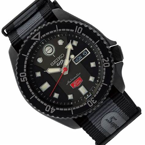 Seiko 5 Sports Honda Super Cub Limited Edition SRPJ75K1 Orologio automatico da uomo - Acciaio inossidabile 42,5 mm, quadrante nero