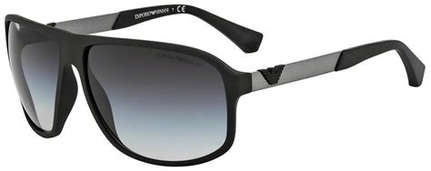 Emporio Armani EA4029 5063/8G Men's Sunglasses - Black Rubber Frame, Grey Gradient Lenses, 64mm