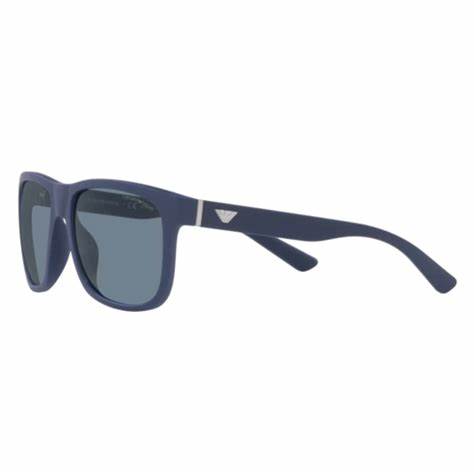 Emporio Armani EA4182U 5088/2V Gafas de sol unisex - montura azul mate, lentes azul oscuro polarizadas, 57mm
