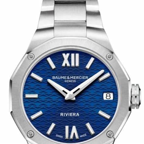 Baume & Mercier Riviera 10727 Orologio al quarzo da donna - Quadrante blu, bracciale in acciaio inossidabile