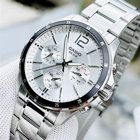 CASIO & VINTAGECasio MTP - 1374D - 7A2VDF Men's Stainless Steel Watch – Silver DialWATCHESEcecile