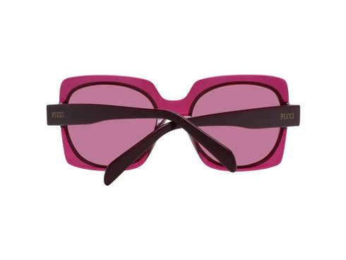 Emilio Pucci EP0199 5569S Occhiali da sole quadrati da donna - Montatura bordeaux, lenti bordeaux