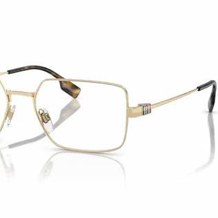 Burberry BE 1380 1109 56 Men's Eyeglasses - Light Gold Metal Rectangle Frame