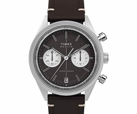Timex TW2Y24700 Marlin Jet 40mm Quartz Chronograph Brown Dial & Leather Strap