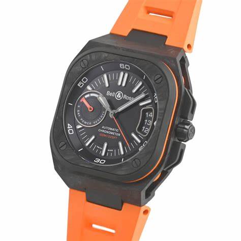 BELL & ROSSBell & Ross BR - X5 Carbon Orange Limited Edition Automatic Chronometer 41mm DLC - Coated Titanium and Rubber Watch BRX5R - BO - TC/SRBWATCHESEcecile
