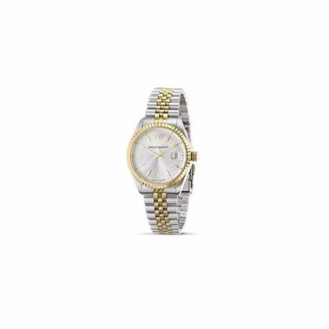 Philip Watch Caribe R8253107011 Men's Watch - Two-Tone Stainless Steel, Silver Dial, Date Display