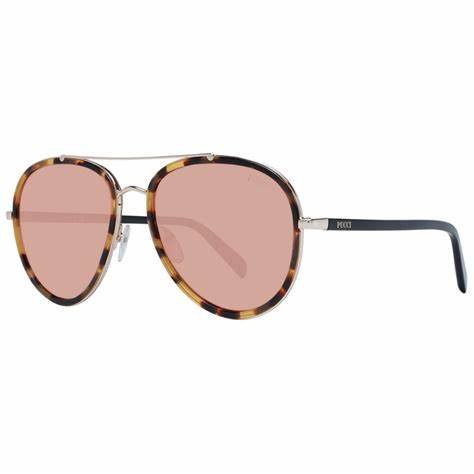 EMILIO PUCCIEmilio Pucci EP0185 5756E Women's Aviator Sunglasses – Brown Metal Frame, Brown Mirrored Lenses, Ø 57mmEYEWEAREcecile