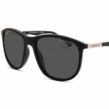 Emporio Armani EA 4201 5001/87 Occhiali da sole da uomo - Montatura nera opaca, lenti grigio scuro