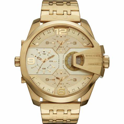 Diesel DZ7447 Uber Chief Men's Gold-Tone Stainless Steel Multi-Time Watch