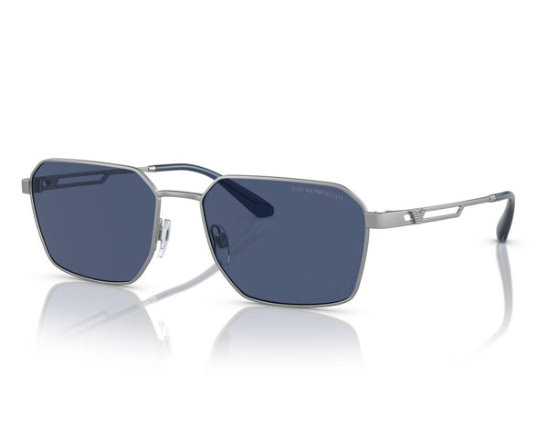 EMPORIO ARMANIEmporio Armani EA2160 304580 Men's Sunglasses - Matte Silver Frame, Dark Blue Lenses, 52mmEYEWEAREcecile