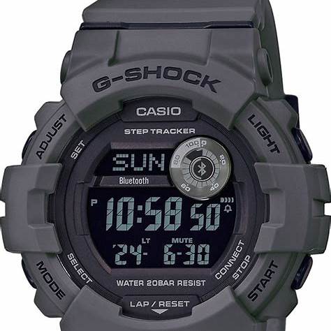 Casio G-Shock GBD-800UC-8ER Montre digitale pour hommes - bracelet en résine gris, connectivité Bluetooth, compteur de pas, étanche