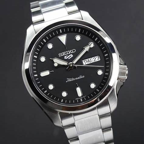 SEIKOSeiko 5 Sports SRPE55K1 Automatic Men's Watch - Black Dial, Stainless Steel BraceletWATCHESEcecile