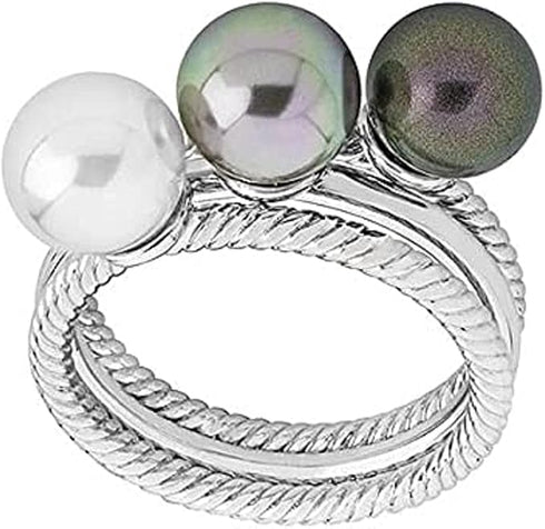 MAJORICAMajorica 14339.26.2.913.010.1 Women's Ring – Rhodium - Plated Silver, Simulated PearlBIJOUXEcecile