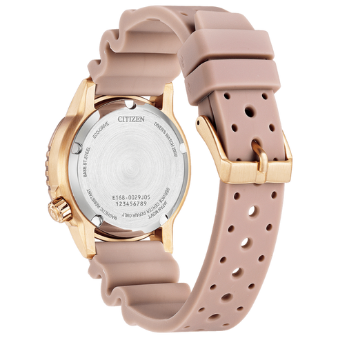 Citizen Promaster EO2023-00A Montre de plongée 200M pour femme - or rose, Eco-Drive, bracelet rose