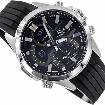 CASIO EDIFICECasio ECB - 30P - 1AEF Men's Analog - Digital Watch - Black Resin Band, Black DialWATCHESEcecile