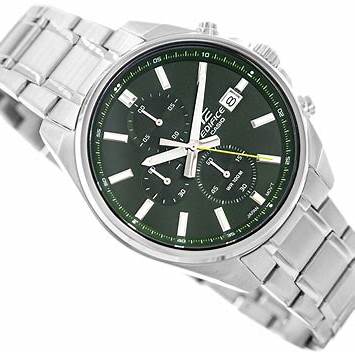 CASIO EDIFICECasio Edifice EFV - 610D - 3CVUEF Men's Chronograph Watch – Green Dial, Stainless Steel BraceletWATCHESEcecile