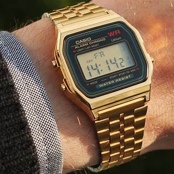 CASIO & VINTAGECasio A159WGEA - 1EF Unisex Retro Digital Watch – Gold - Tone Stainless Steel BraceletWATCHESEcecile