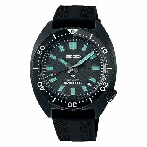 Seiko Prospex SPB335J1 Reloj de buceo automático para hombre - Black Series Edición limitada, esfera negra, correa de silicona