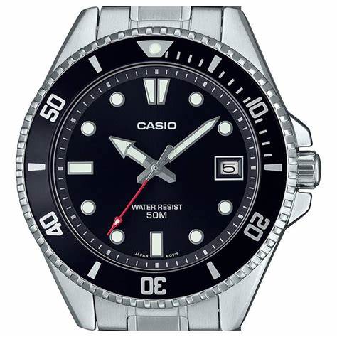 CASIO & VINTAGECasio MDV - 10D - 1A1VEF Men's Watch - Black Dial, Stainless Steel BraceletWATCHESEcecile