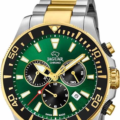 JAGUARJaguar Men's Swiss Quartz Chronograph Watch - Model J862/3, Two - Tone Stainless Steel, Green DialWATCHESEcecile
