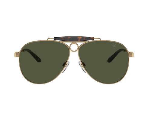 Ralph Lauren The Countryman RL7078 9449/31 Men's Sunglasses - Antique Gold Frame, Green Lenses