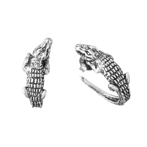 GIOVANNI RASPINIGiovanni Raspini 12268 Crocodile Hoop Earrings - Sterling Silver, 2.9cmBIJOUXEcecile