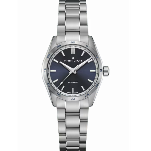 Hamilton Jazzmaster Performer Auto H36115140 - 34mm acier inoxydable, cadran bleu, bracelet en acier inoxydable