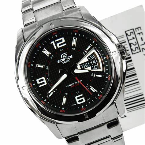 CASIO EDIFICECasio Edifice EF - 129D - 1AVEF Men's Watch - Black Dial, Stainless Steel BraceletWATCHESEcecile